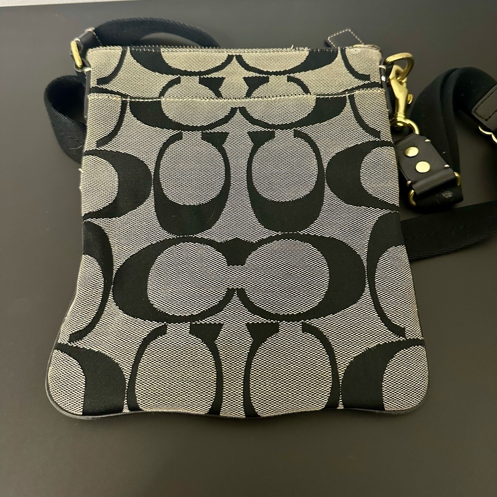 Coach Black and Grayish Tan Legacy Crossbody Bag. EUC W Coach Tag & Bag Charm. - Picture 8 of 14